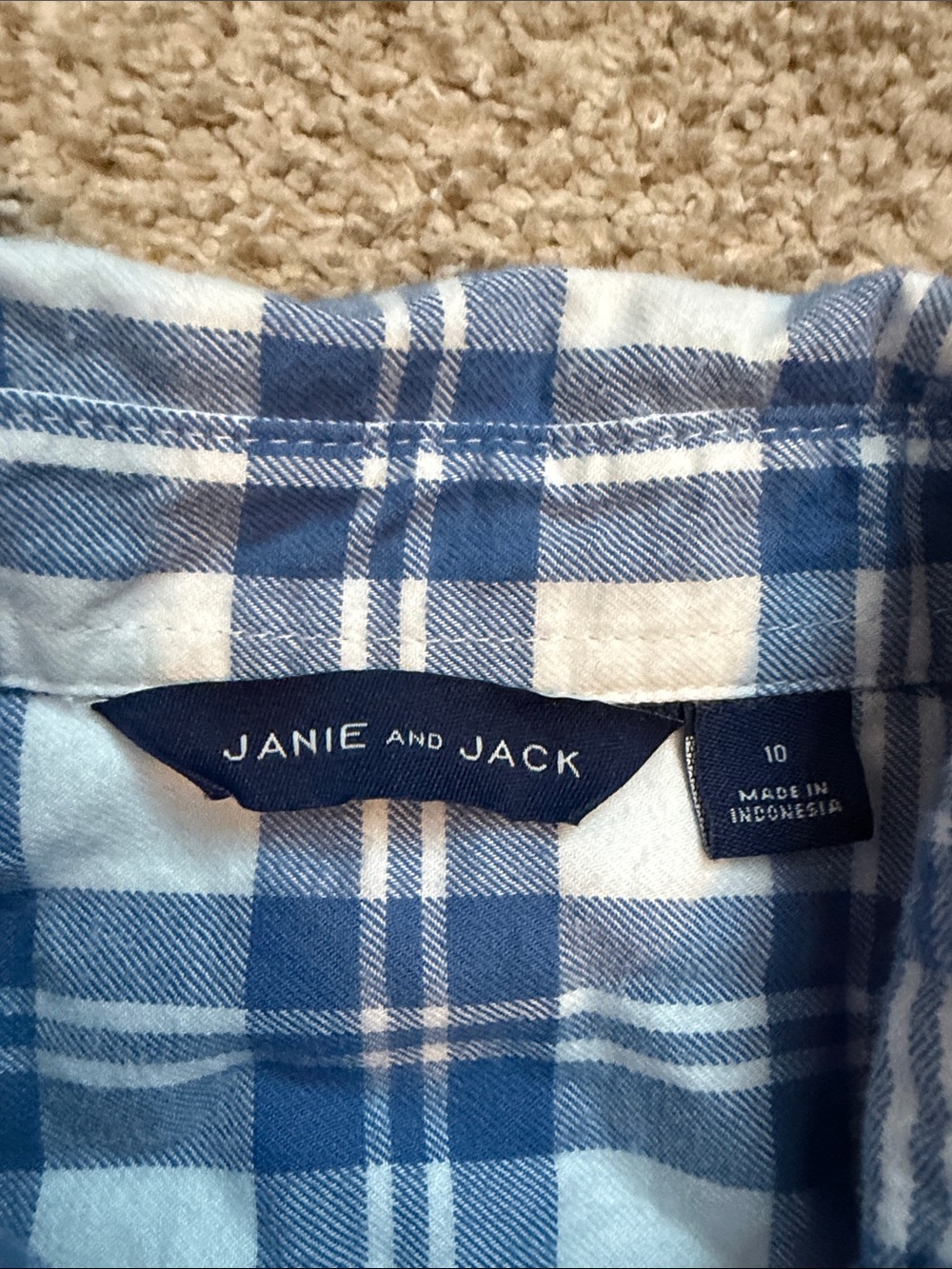 Janie & Jack Plaid Flannel Shirt, 10 - Picture 7 of 9